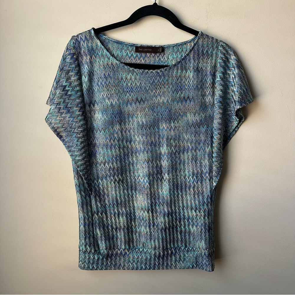 The Limited Short Sleeve Blouse Chevron Workwear Size Sm Office Fashion Casual